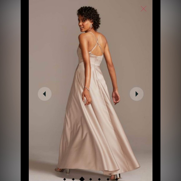 NWOT David’s Bridal Bridesmaid/Prom Juniper Green Long dress - Picture 4 of 5